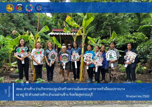 สำนักงานพัฒนาชุมชนอำเภอด่านช้าง ร่วมกิจกรรมปลูกผักสร้างความมั่นคงทางอาหารครัวเรือนเปราะบาง
